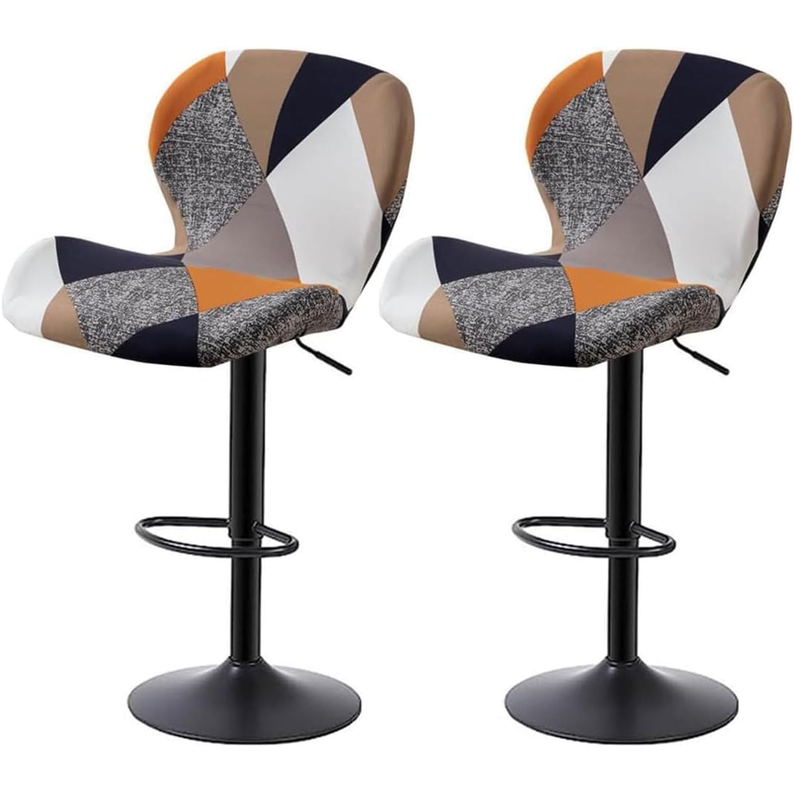 Leomix Stretch Printed Bar Stool Cover Set of 1/2/4/6, Adjustable Swivel Bar Stools Slipcover, Barstool Protector Covers for Dining Room Kitchen,H,2pack