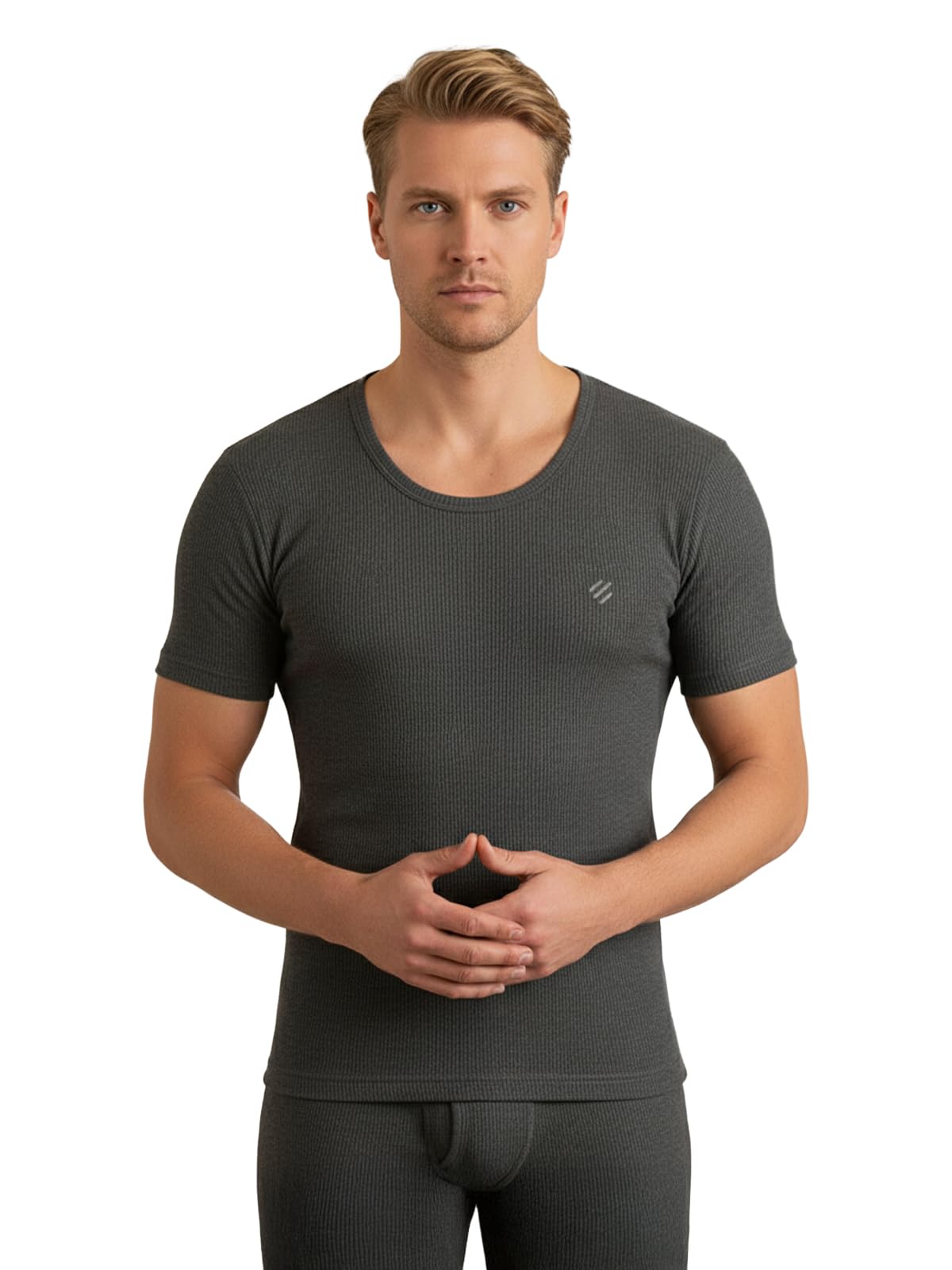 ONN Camiseta térmica de media manga con cuello redondo para hombre, suave y cómoda, construcción superior para mayor durabilidad, ajuste moderno y ajustado