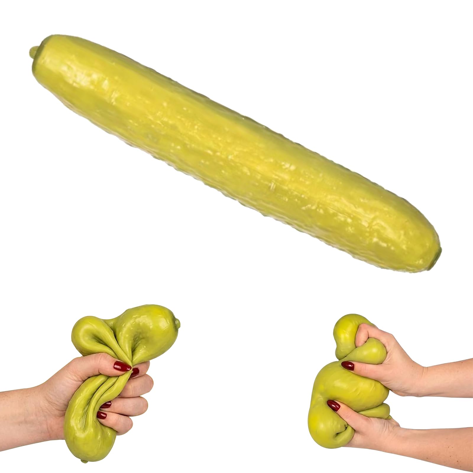 Squeeze Toys Cute Apple Squishy Fidget Toys for Kids Adults Water Bead Squeeze Toy for Anxiety Relief, Sensory Food Squishies for ADHD Autism, Birthday Party Favors (Cucumber)