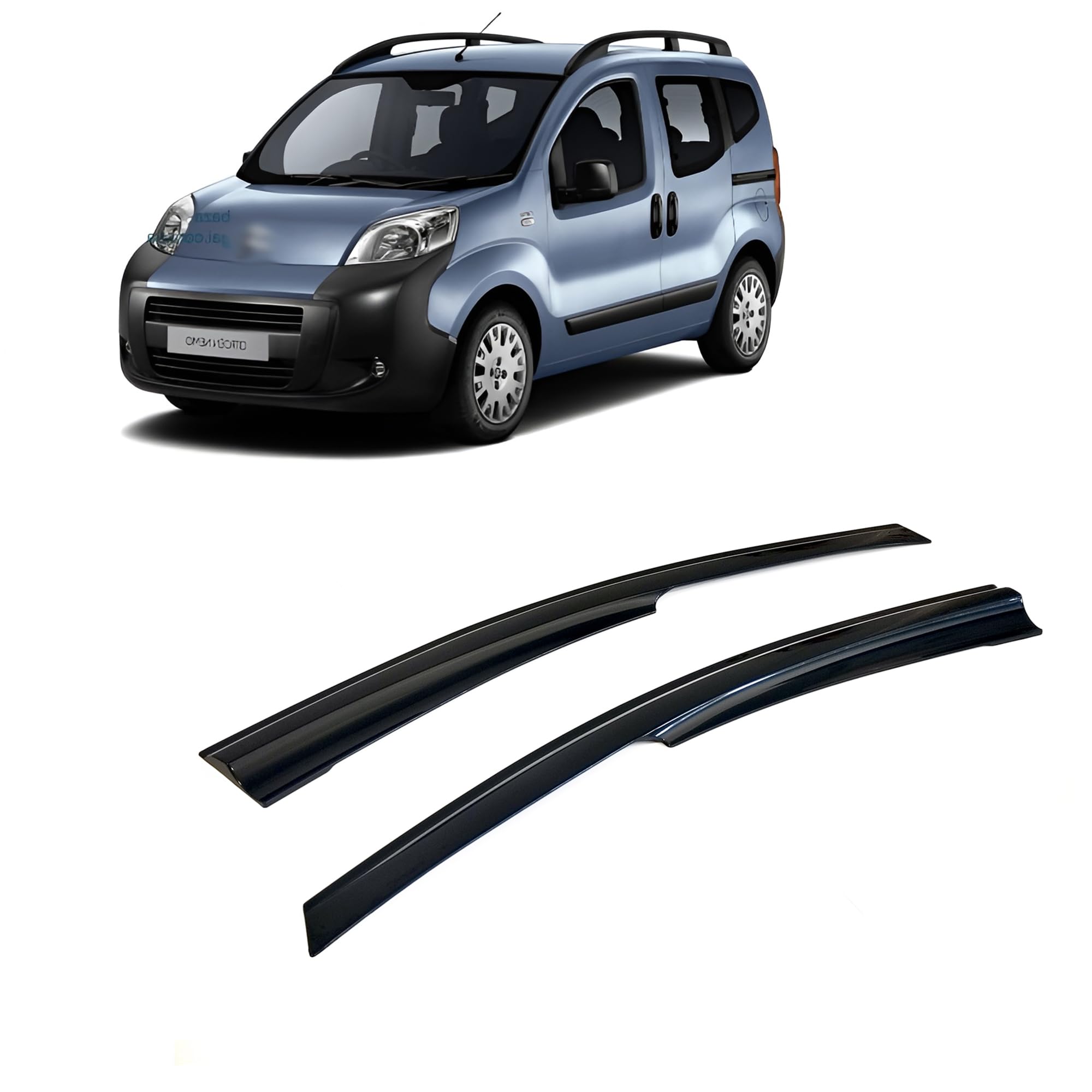 Deflecteur Vitre Voitur Déflecteurs pour Auto Déflecteurs de Vent Déflecteur d'air Déflecteur de Pluie Compatible avec Citroën Nemo 2007-2024 Fenêtre Collables Aérodynamique 2 pièces Montage Externe