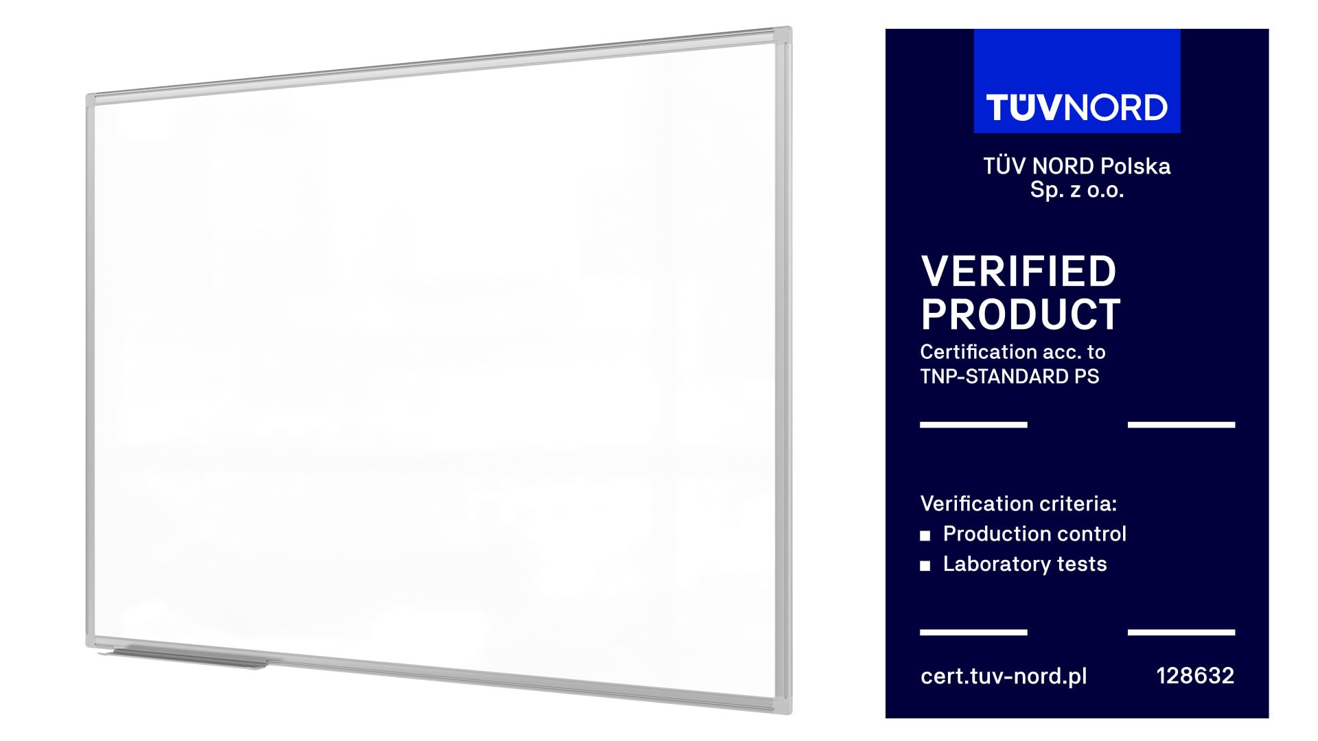 ALLboards Lavagna magnetica bianca 120x90 cm con cornice in alluminio + set di accessori - TM IDEA® serie Flex