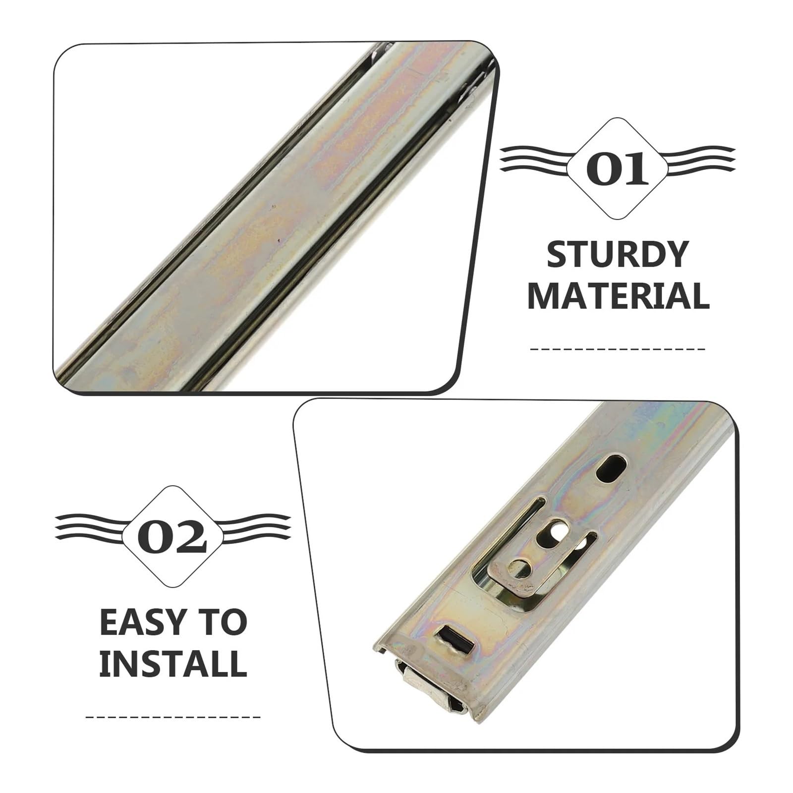 Cassetto a sfere montato guide scorrevoli spesse due sezioni, cassetto per tastiera robusta, 2 pezzi