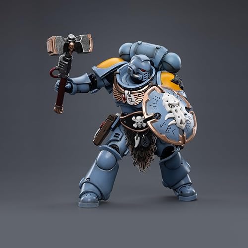 Miniatura 10 de JoyToy 118 Warhammer 40,000 Figura de acción pre-pedido Space Wolves Arjac Rockfist Feirros Collection Model (4.2 pulgadas)