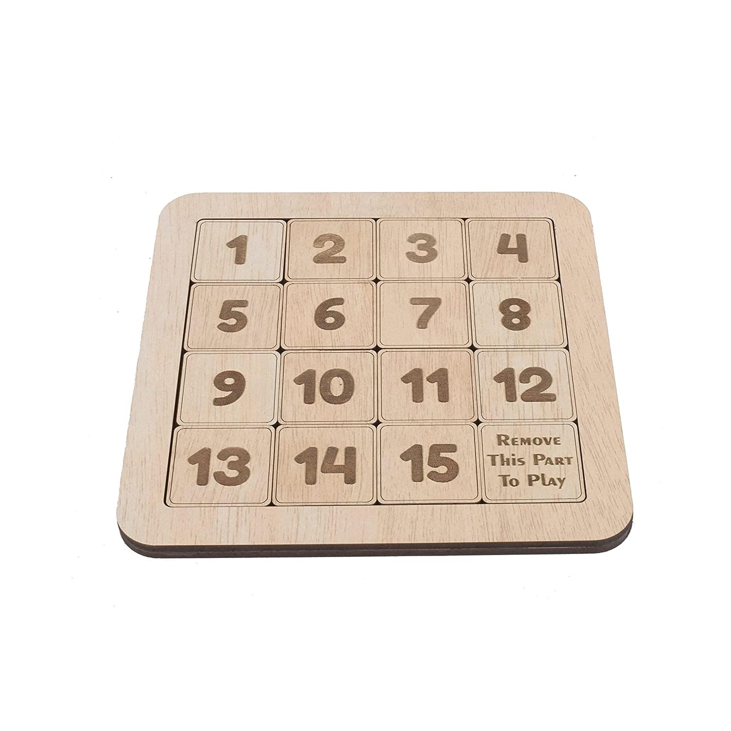 ECOTOUCH Wooden Number Slide Puzzle for Kids and Adults, Brain Teasers Toy Number Arranging and Mind Puzzle Game, Non-Interlocked Pieces (1 to 15)