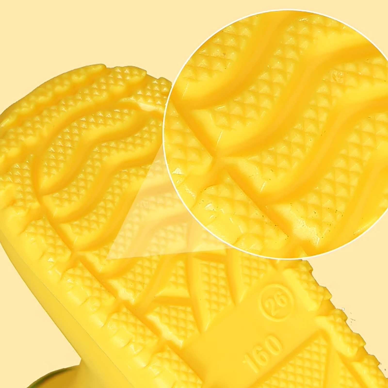 Botas niños fácil Poner Botas de Lluvia para niños y niñas, Antideslizantes, cómodas, para Jugar al Libre. (Yellow, 35 Big Kids)