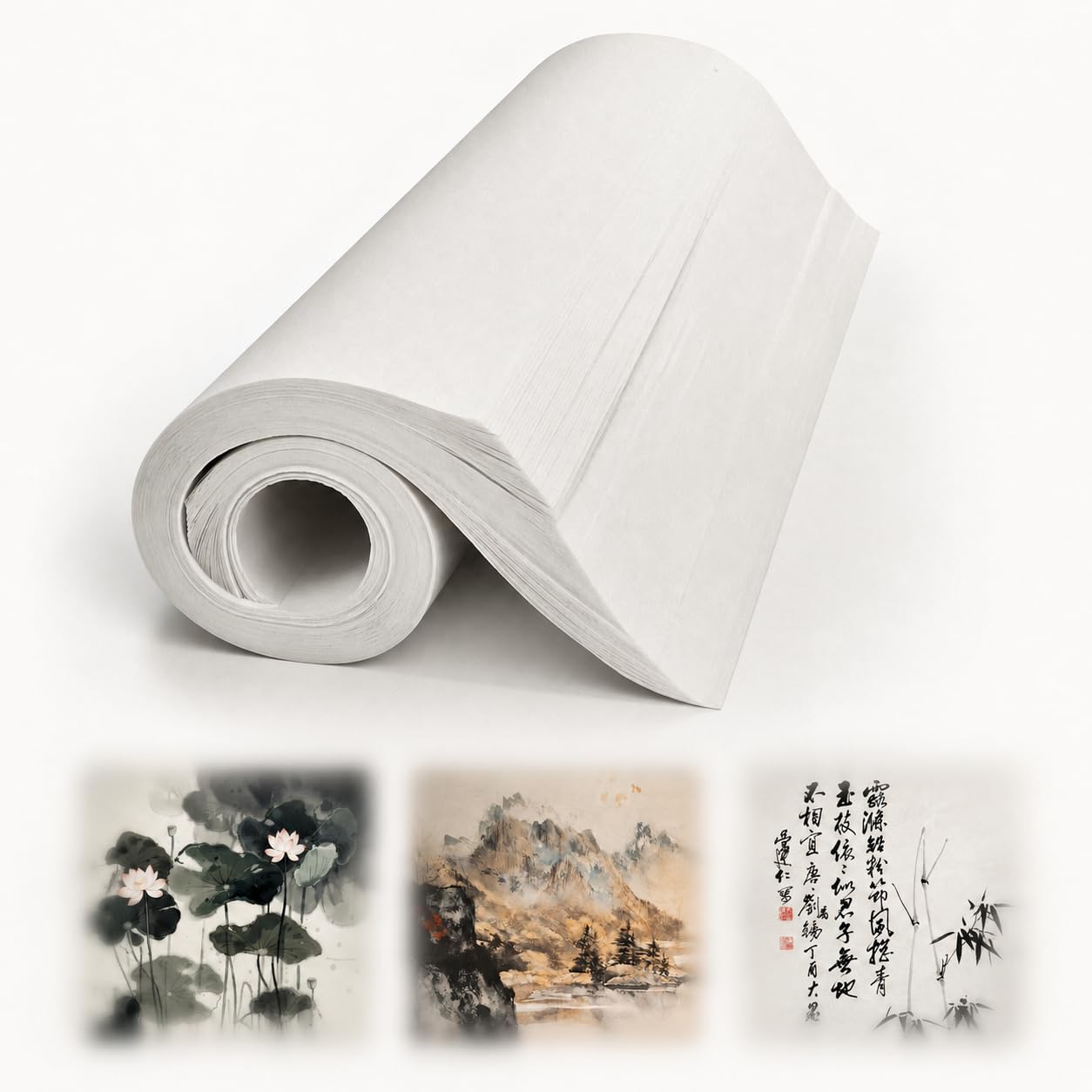 100 PCS Chinese Calligraphy Xuan Paper 34 x27cm Rice Paper Sheet Sumi Paper