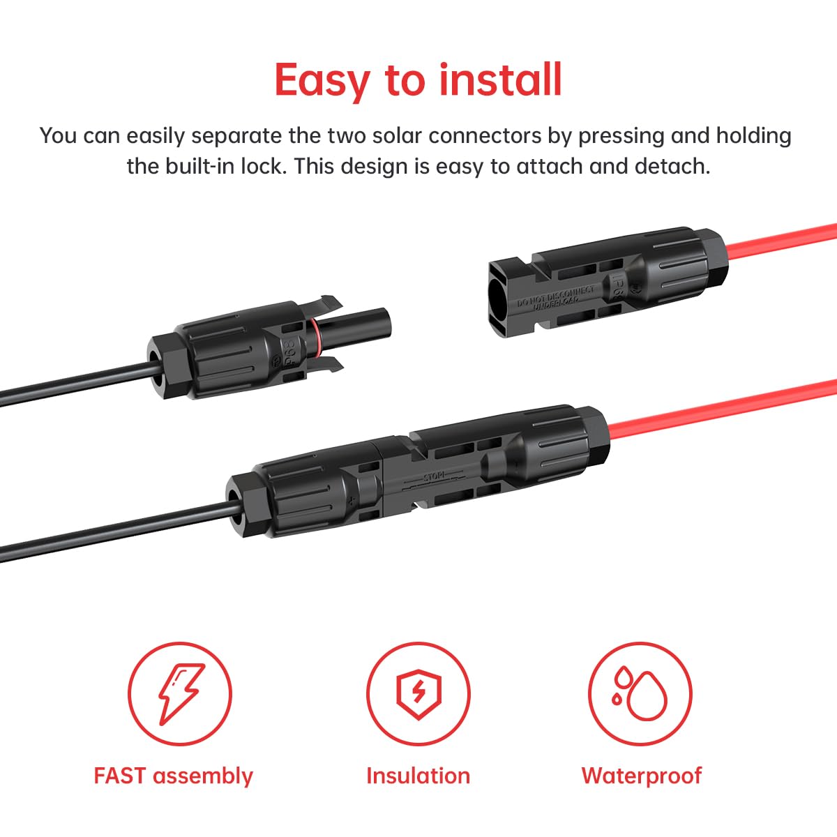 10AWG Solar to XT60i Charging Cable Solar Panel Extention Cable for Portable Power Station River 600 Solar Generator Battery Pack(25FT) thumbnail