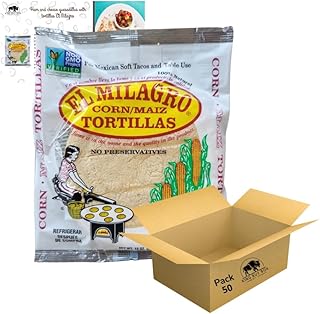 Classic Corn Maiz Natural Soft Tortillas PACK 50 - Bundled with KING BUY...