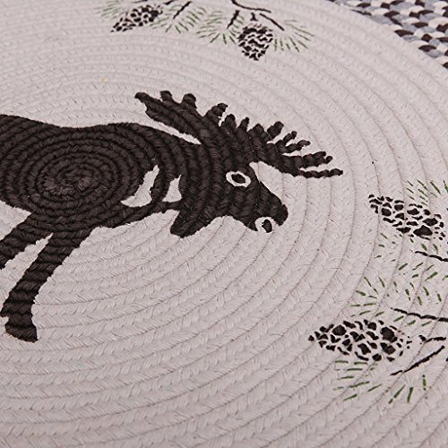 Alfombra beige redonda de algodón MU para salón y dormitorio moderno 3