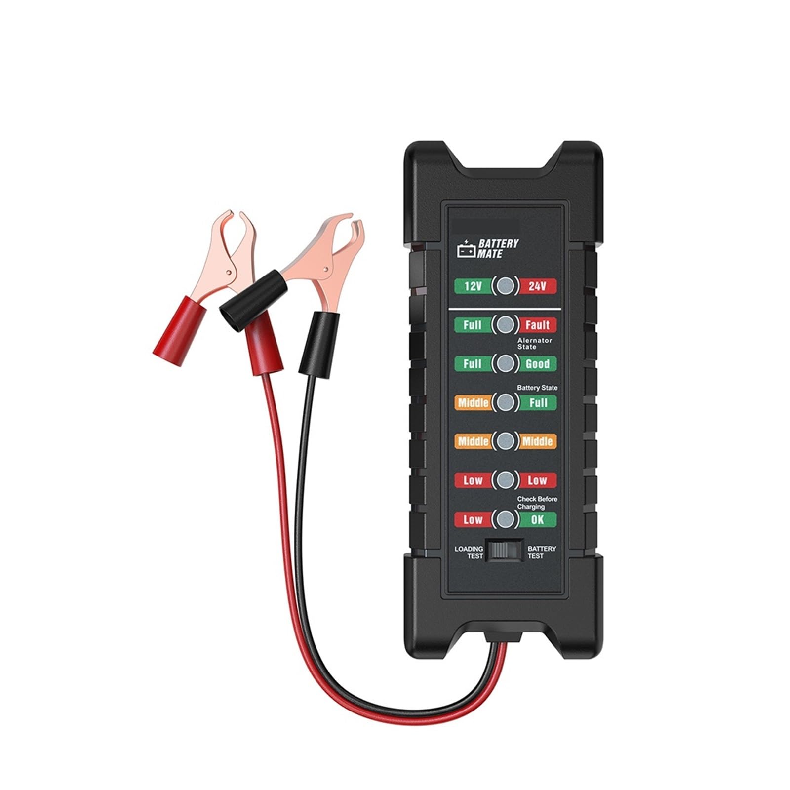 Cyfrowy Tester Akumulatora Samochodowego 12 V Alternator 6 Diod LED Wyświetlacz Auto Narzędzia Diagnostyczne Szybkie Dokładne Wykrywanie(BM410 battery tester)