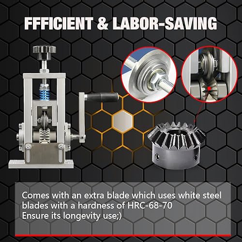 Miniatura 5 de Máquina peladora de cables, marco de aluminio duradero con diseño de resorte mejorado con una hoja de presión de acero blanco adicional, pelacables