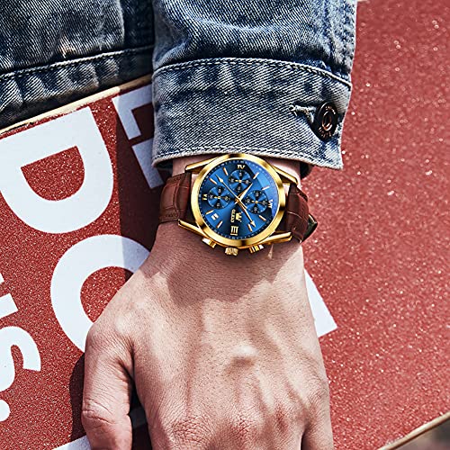 Image of OLEVS Mens Watches Stylish Chronograph Waterproof Luminous Silicon Strap Multifunction Watches for Men Business Men Wrist Watch