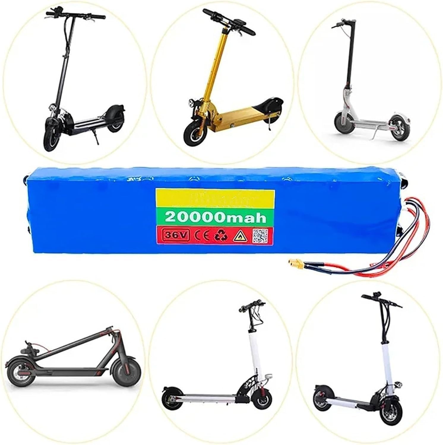 Batteria per Bici elettrica 36V 20Ah,Batteria Ebike 36V 20000mAh Impermeabile PVC con Il Caricatore BMS incorporato [Classe di efficienza energetica A] 36V 20Ah,T