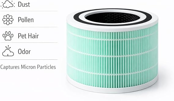 Purmed Levoit Core 300, Core 300S Air Purifier Uyumlu Hepa + Karbon Filtre - (Yeşil)