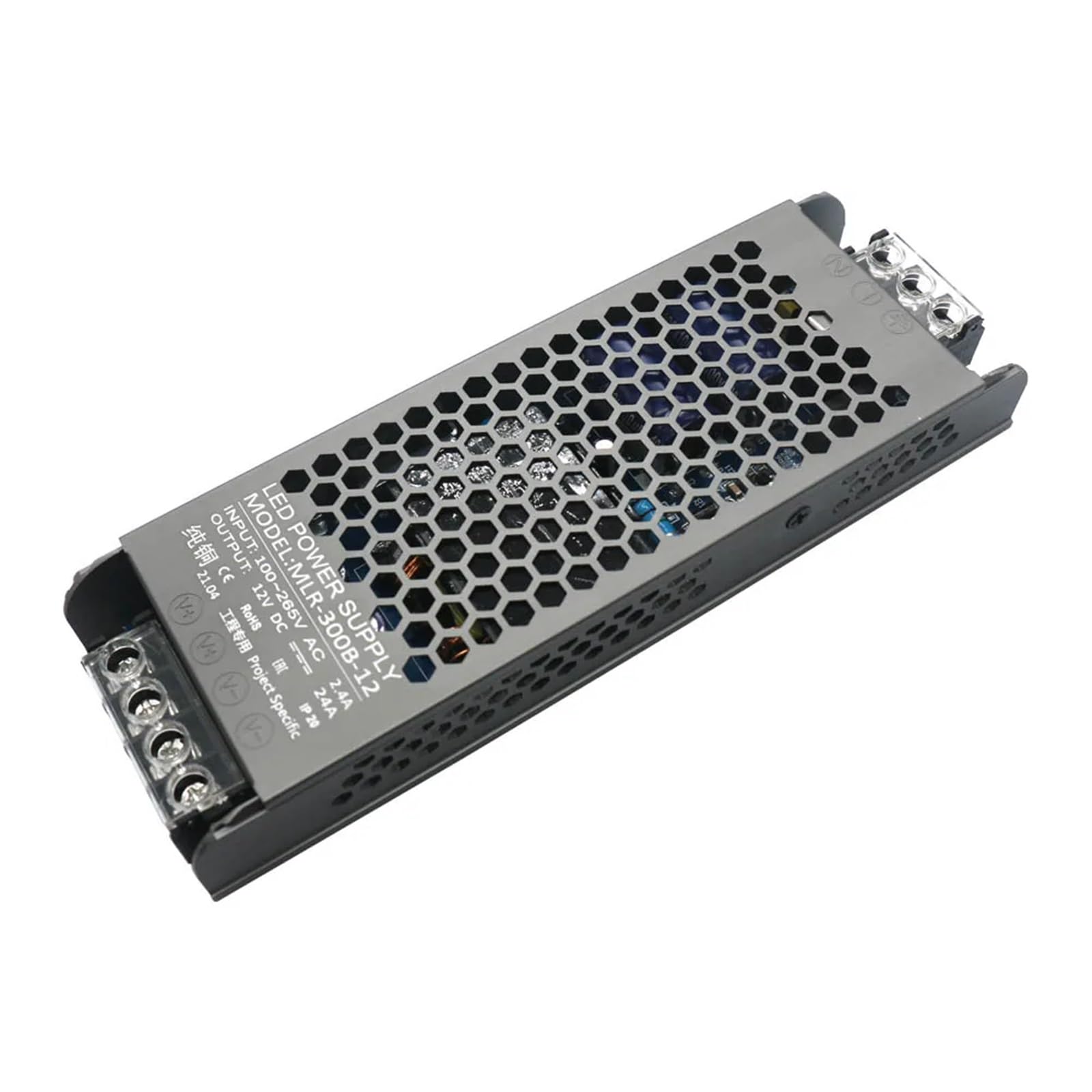 FCARUMIQP Ultra Thin DC 12V Lighting 100W 150W 200W 300W 400W LED Driver Power Supply Super A/D Converter for Strip(300w Dc12v)