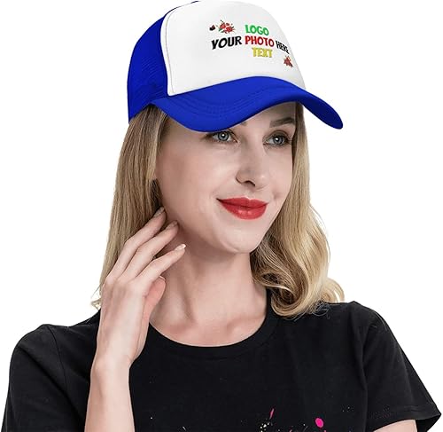 Miniatura 9 de Sombrero unisex personalizado, diseña tu propio logotipo, foto, texto, sombreros de camionero personalizados, sombrero negro, regalos de cumpleaños