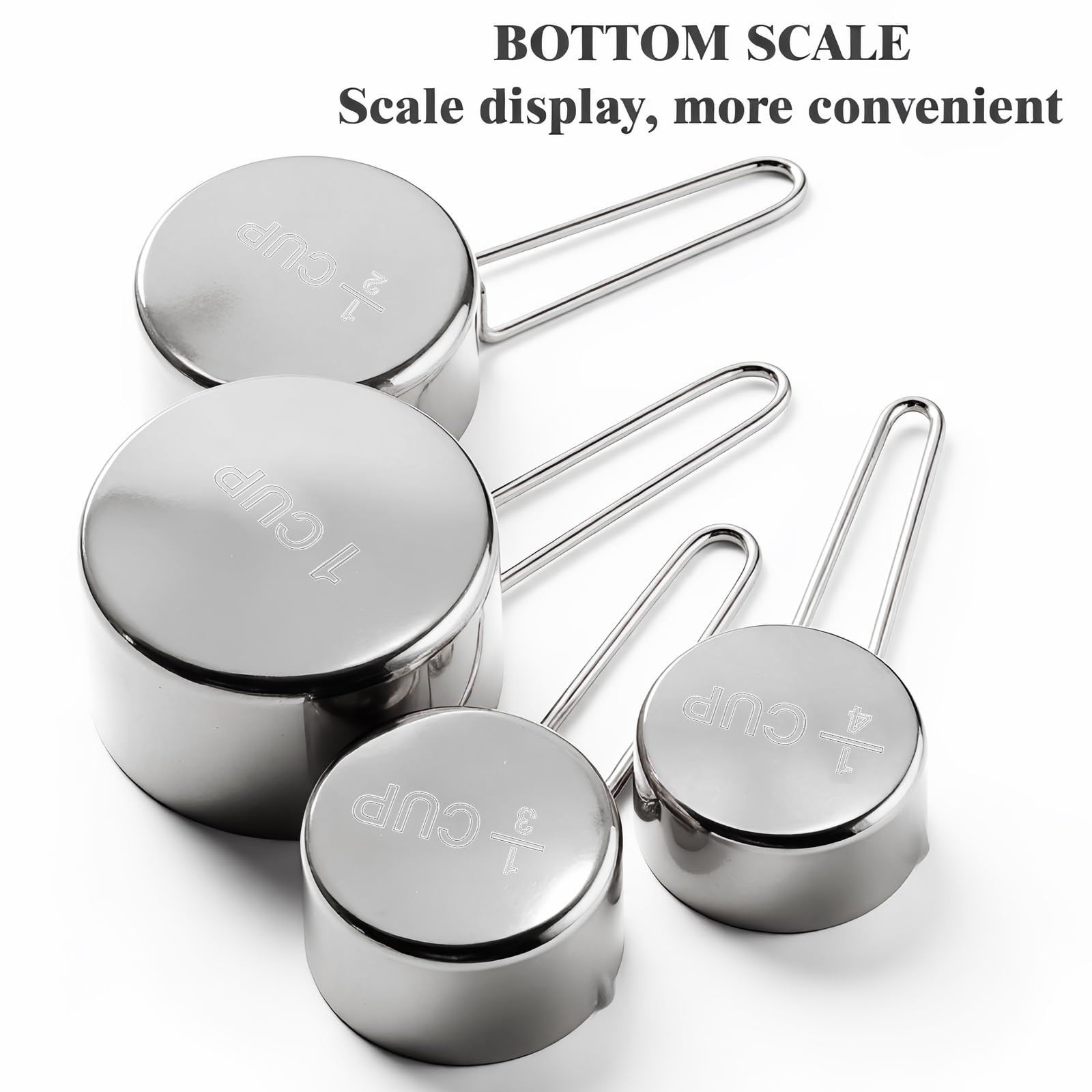Juego de 13 tazas y cucharas medidoras de acero inoxidable, incluye 4 tazas medidoras de metal líquido, 8 cucharas medidoras magnéticas con 1 nivelador, accesorios de cocina para cocinar y