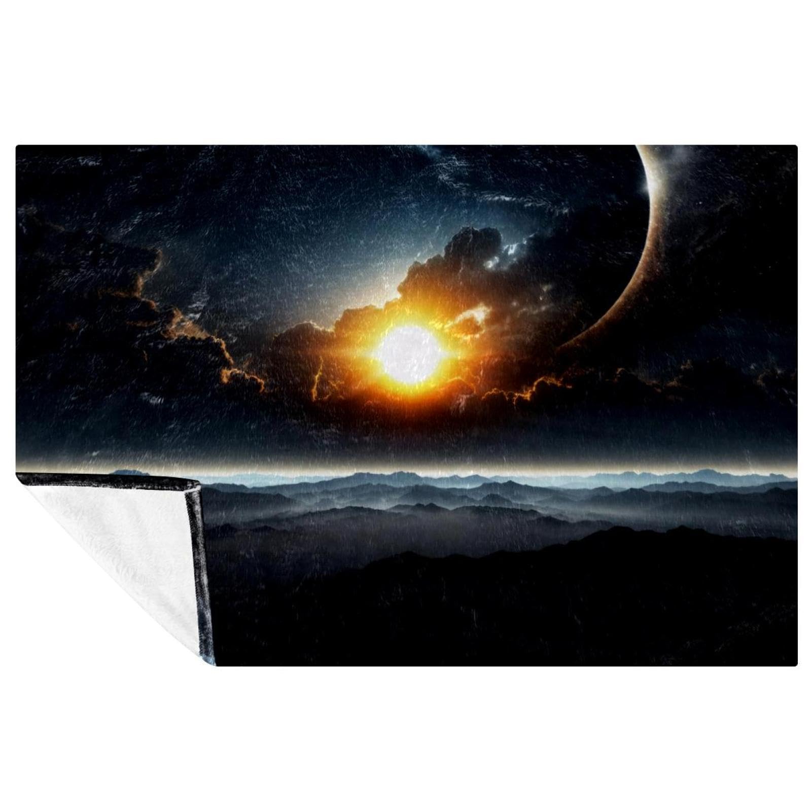 Couverture imprimée éclipse pour pique-nique et soirée canapé