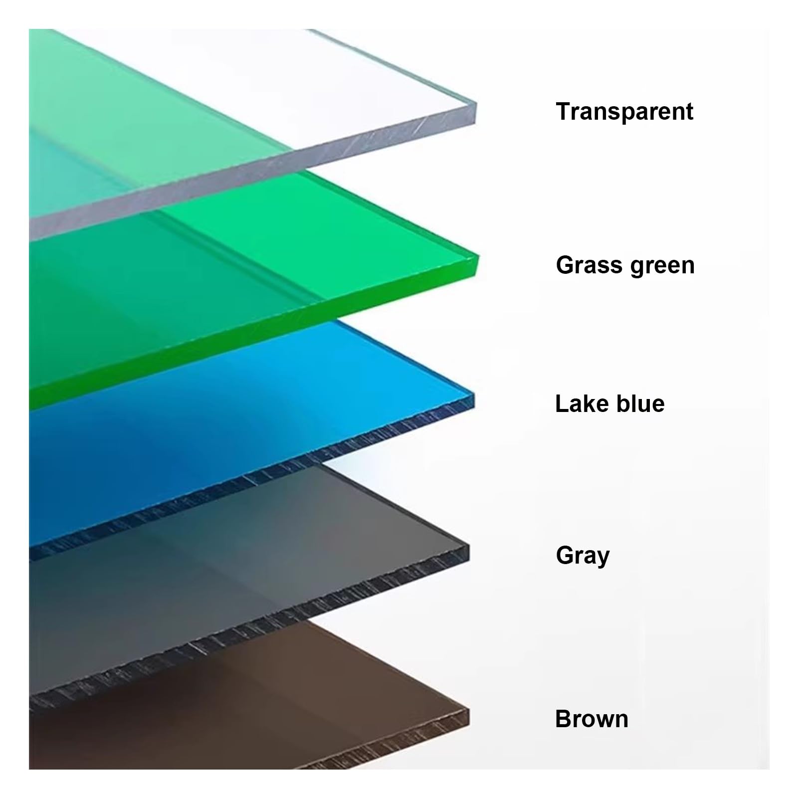 Placas de Policarbonato para Techos de 0,2 cm de Grosor, Lámina de Plástico Transparente, Tablero Acrílico para Jardinería y Agricultura(Gray,5.1x16.4ft/155x500cm)