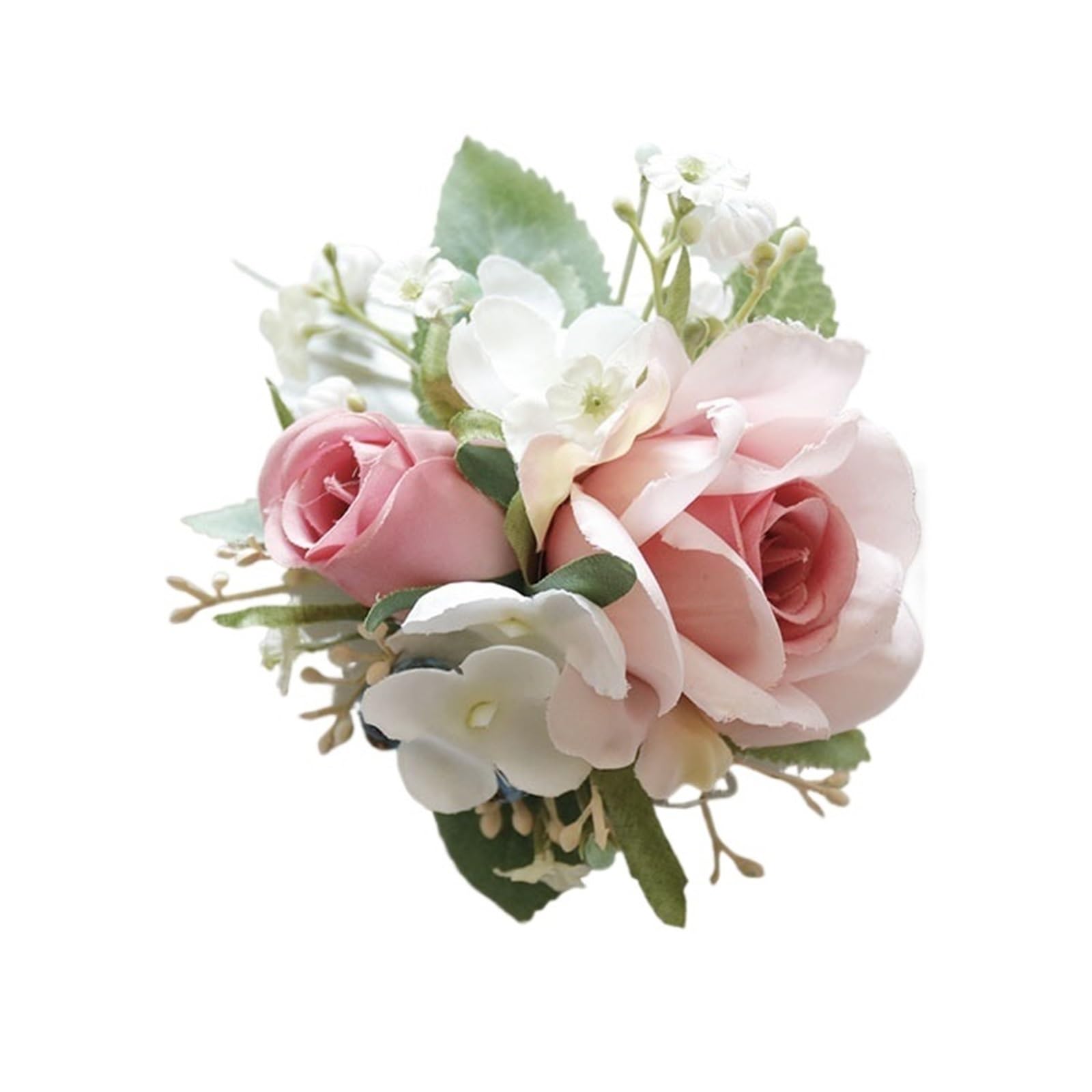EEfpxwtz Prom corsage wrist flower， WristCorsageBrsmaidSistersArtificiFlowersSilkRoseWedDancePartyDecorMulti2Pcs(G)