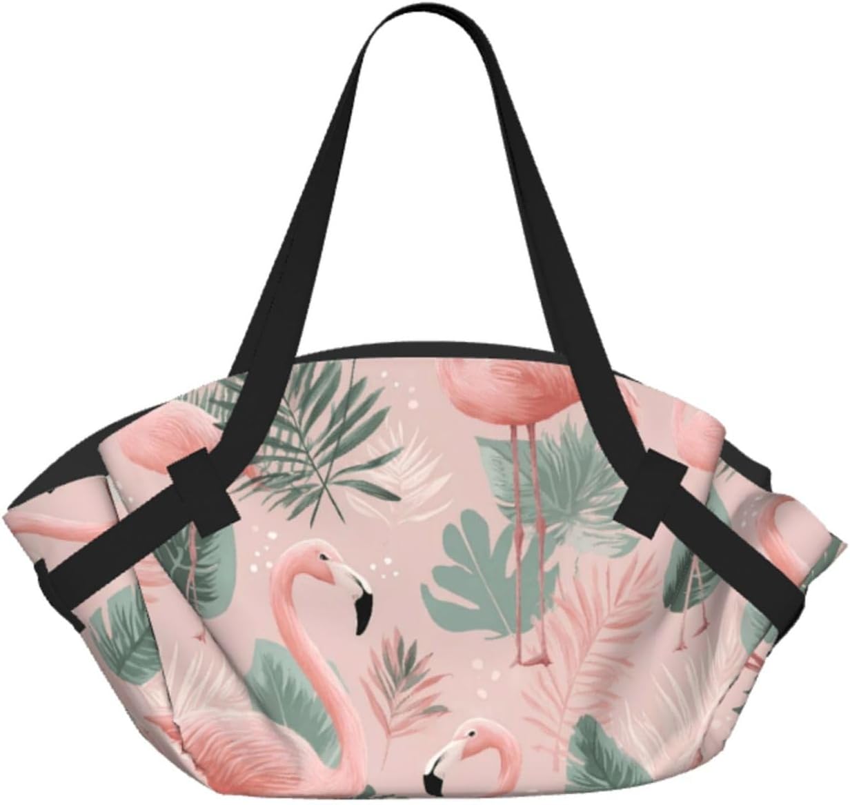Tropical Flamingo (5) Pattern Foldable Camping Tote Bag Picnic Blanket Bag Portable Beach Mat Tote Waterproof Outdoor Picnic Mat Carry Bag