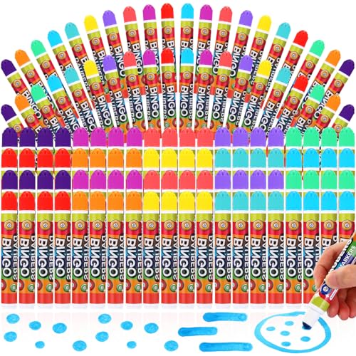 Crtiin 120 Pack Mixed Colors Set of Bingo Daubers Dot Markers Supplies in 10 Colors Dot Markers Paint Craft Ideal for Art and Crafts Painting Supplies Drawing Coloring (Classic)