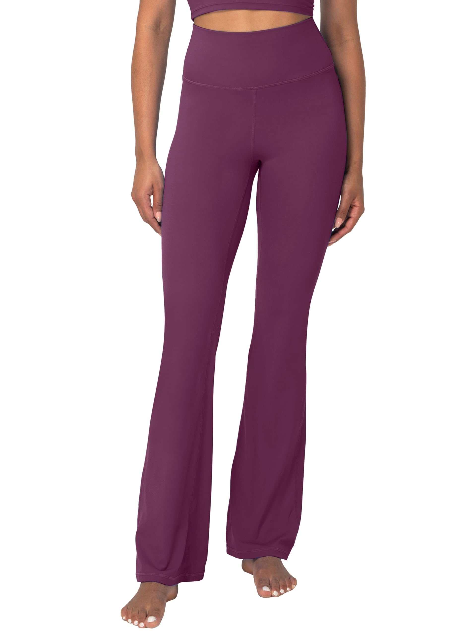 Sunzel Mini leggings svasati da donna, pantaloni da yoga a vita alta con controllo della pancia, leggings casual per allenamento in palestra, Rosso ciliegia, S