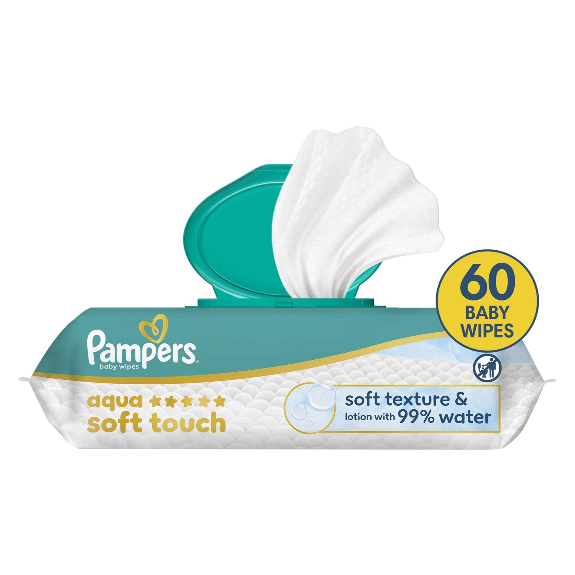 Pampers Aqua Soft Touch Bebek Islak Havlu 1 Paket 60 Yaprak