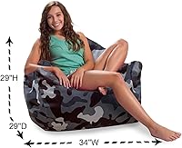 Vista 792 de Posh Creations Puf estructurado cómodo para jugar, leer y ver la televisión, Malibu Lounge, tela de lona para colorear, criaturas