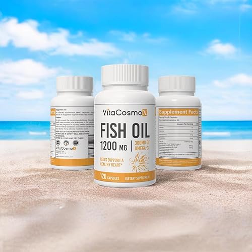 Miniatura 6 de Aceite de pescado omega-3 de 1560 mg, triple fuerza EPA y DHA, 120 cápsulas blandas, 60 porciones, sin gluten, sin OMG y apto para vegetarianos