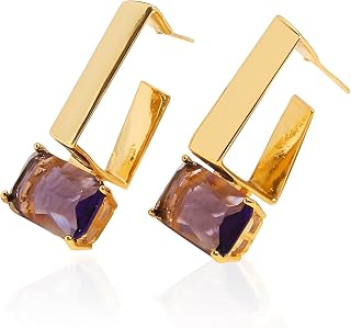 Atzeste 3 Pairs 14K Gold Plated Shiny Gold Stud Earrings for Women - Dainty Trendy Fashion Jewelry Gift Set