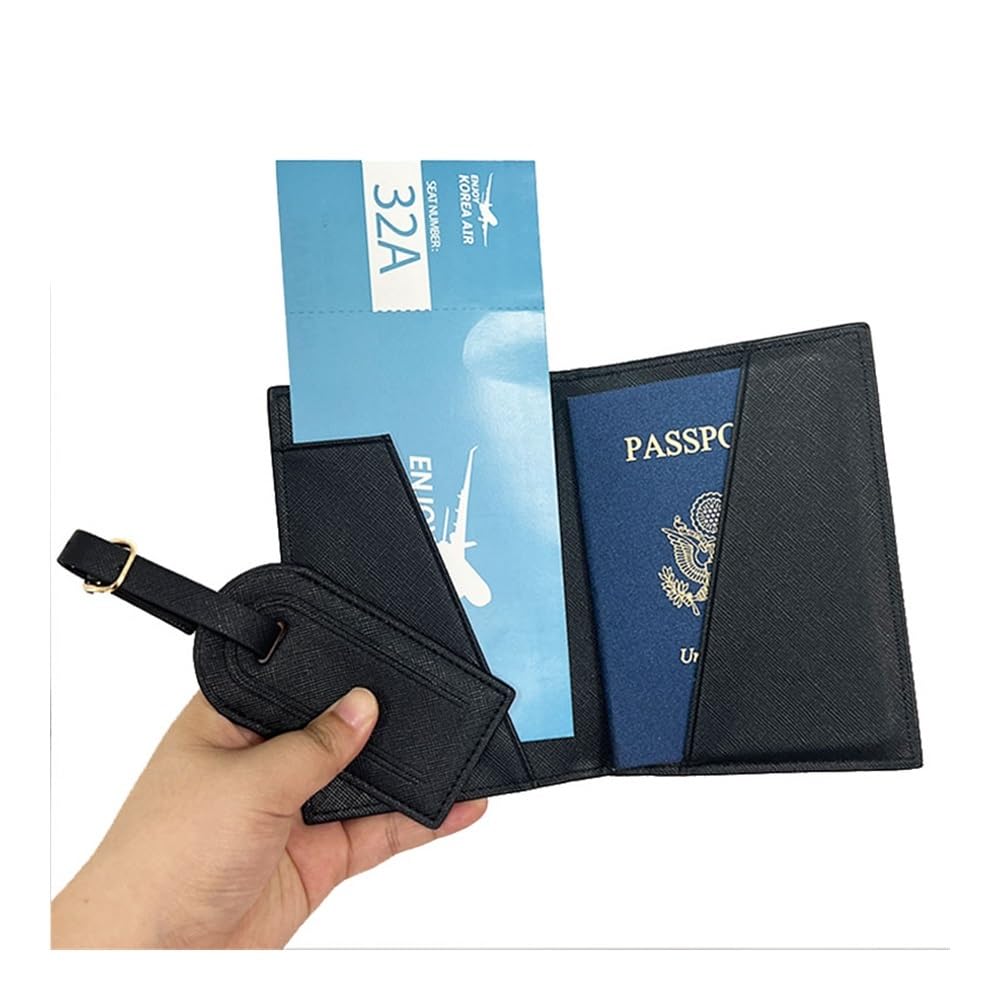 Uchwyt na paszport ze skóry PU zawieszka na bagaż pokrowiec na paszport zestaw pudełek upominkowych akcesoria podróżne, @@, Jeden rozmiar