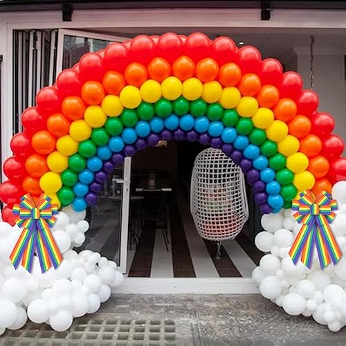 Miniatura 7 de Tiras de cinta de tela arcoíris para el mes del orgullo gay – LGBTQ+ Lesbiana Gay Bisexual Transgénero Cinta con alambre de arpillera – Envoltura de