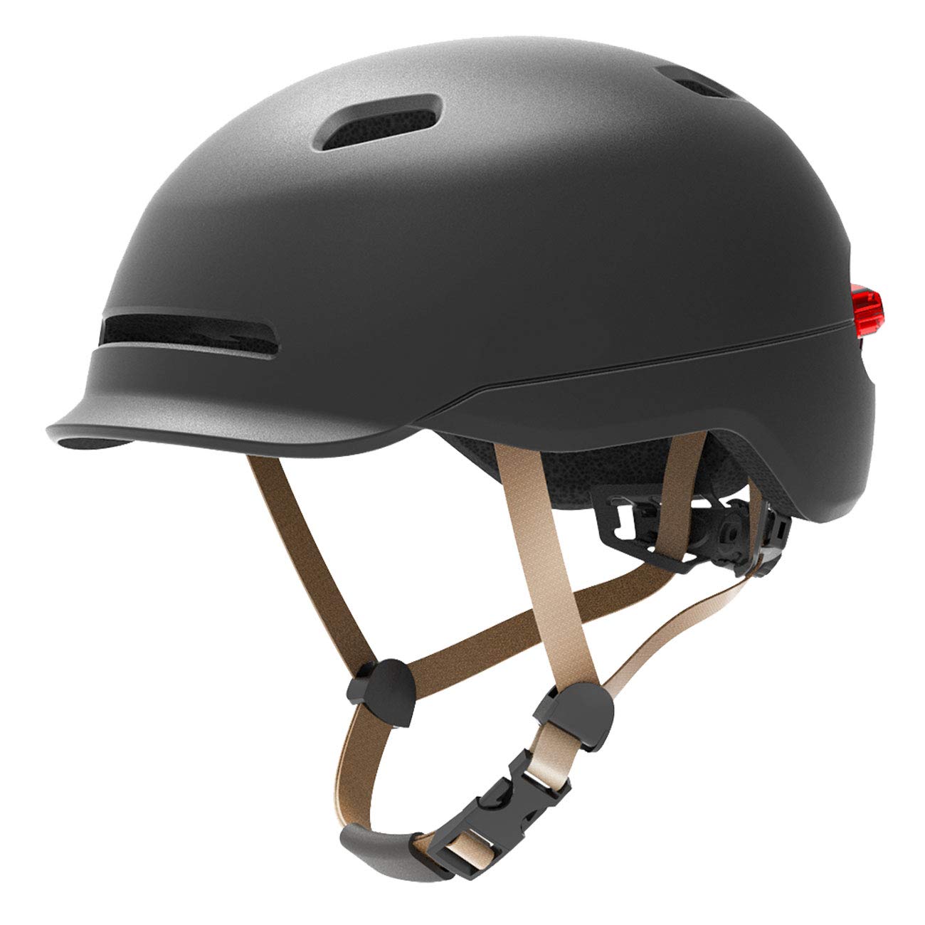 YEEP0011 Casco con luce stop per adulti, unisex, nero, L