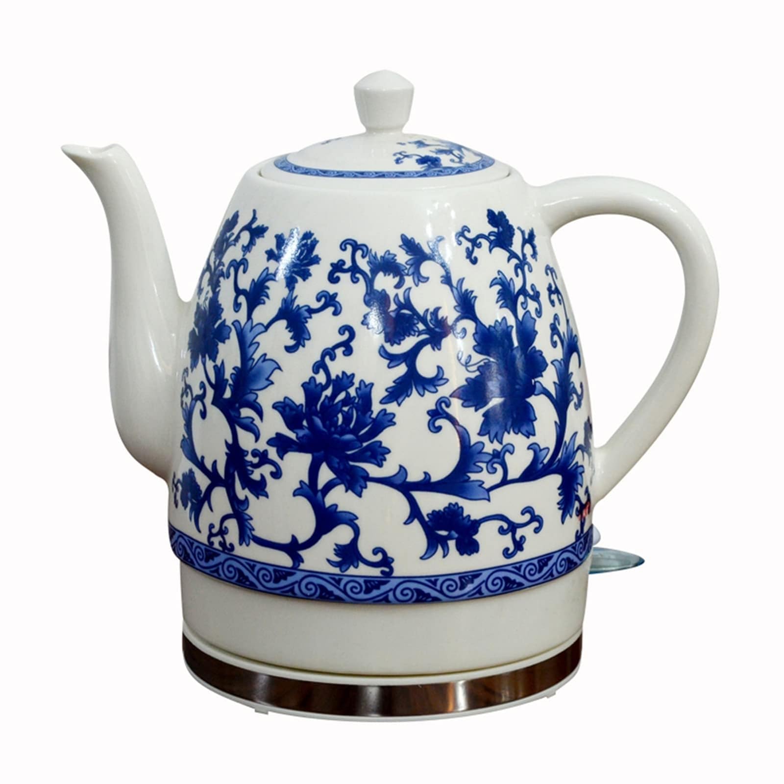 MYUYEE Soup Pot Blue And Porcelain Kettle Teapot 1.5L - Electric Ceramic Cordless Jug Boils Water Fast For Tea Coffee Soup Oatmeal - Kitchen Appliance