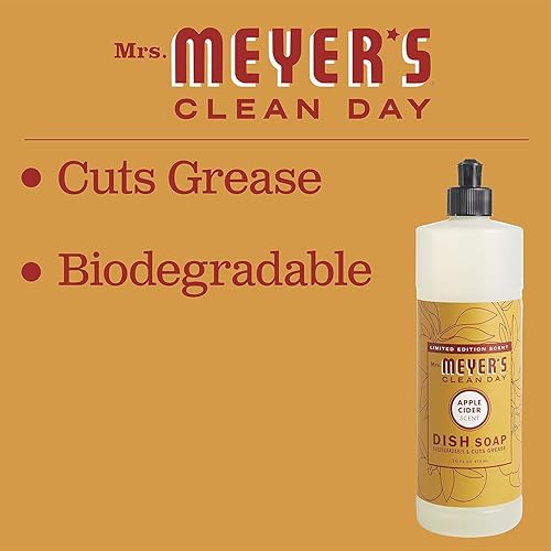 Miniatura 243 de Mrs. Meyer's Clean Day - Detergente líquido para platos, aroma a albahaca, fórmula biodegradable, paquete de 6 unidades, 16 fl oz