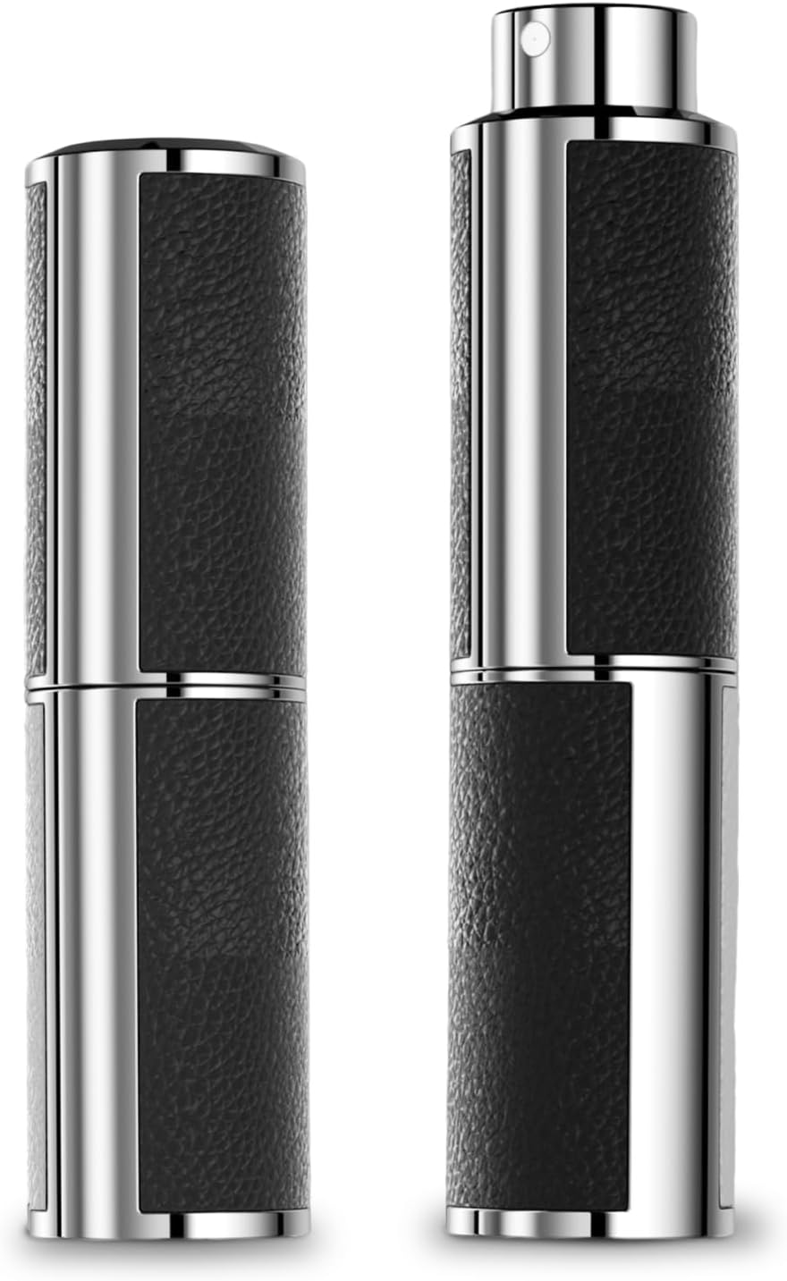 Vitog Refillable Bottle – Filling Perfume Atomizer Cologne Travel Bottle,10ml Luxurious Pocket Perfume Travel Dispenser for Women and Men (Black) 1PCS