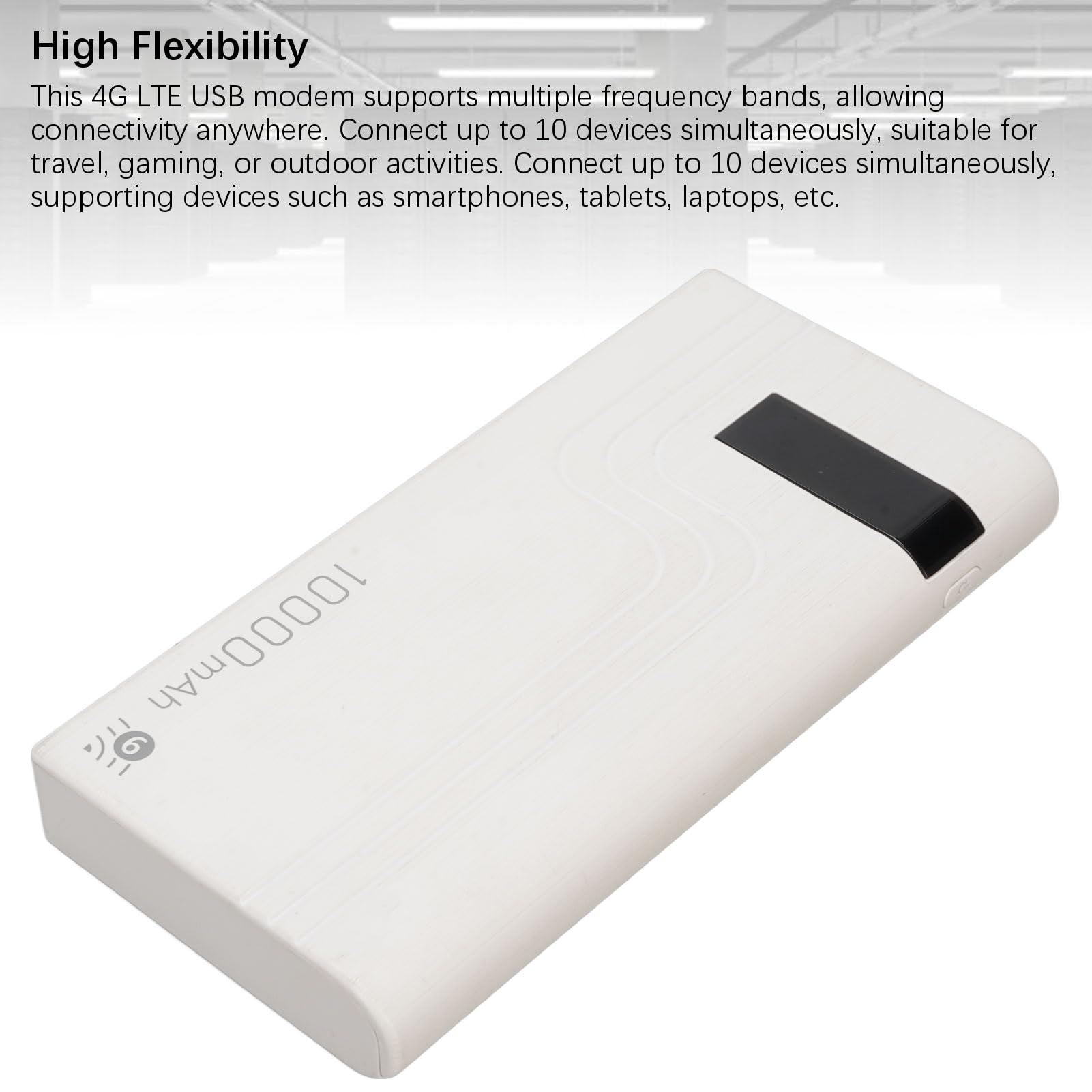 Point d'accès Mobile, routeur Wi-FI Portable 4G LTE 300 Mbit/s, 10 utilisateurs, Emplacement pour Carte SIM, Batterie intégrée de 10 000 mAh, routeur Internet pour l'extérieur