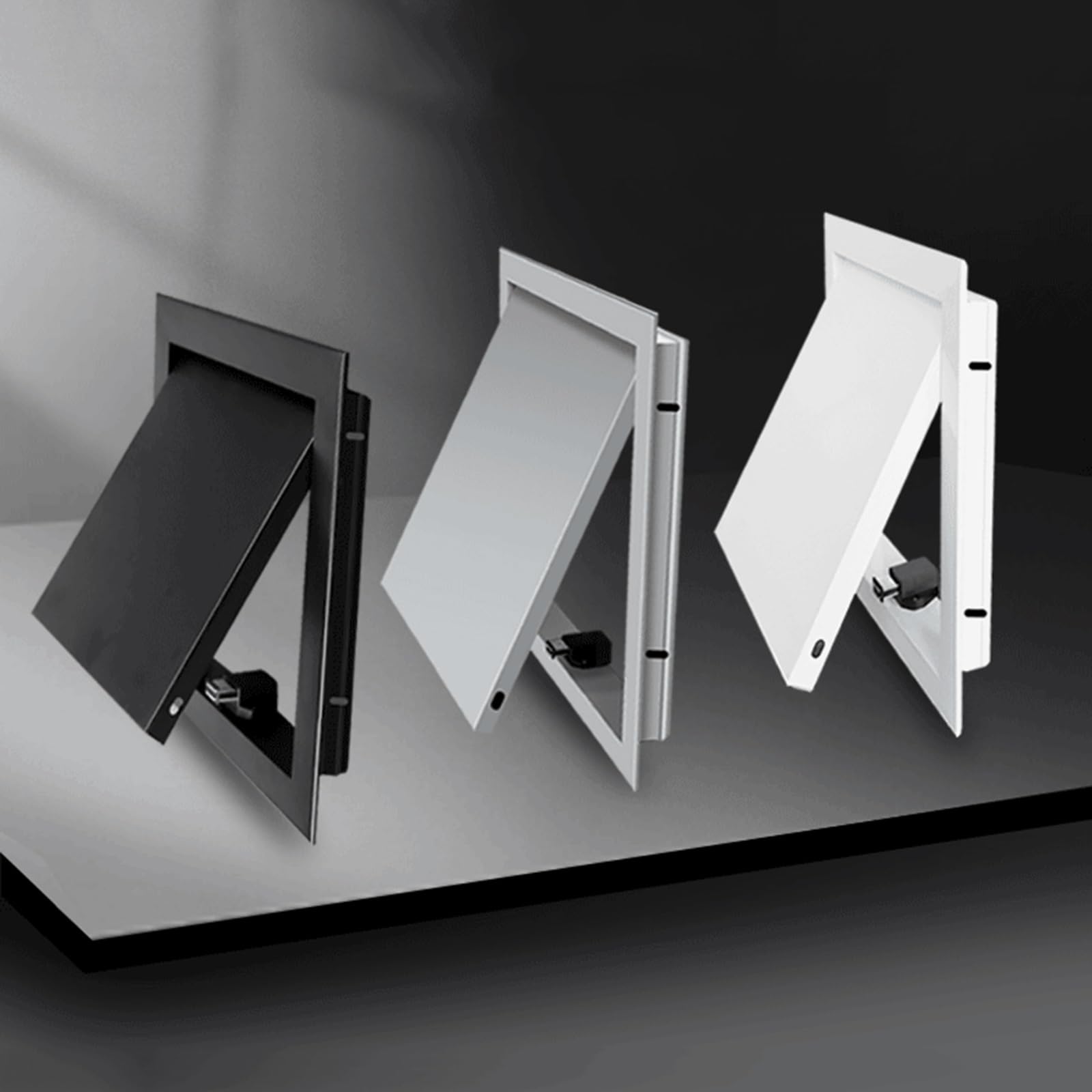 Puerta De Acceso De Aluminio, Puerta De Inspección Con Apertura Por Presión, Tapa Para Orificios En Paneles De Yeso, Tuberías Y Servicio Eléctrico(Negro,30x70cm (12x28in))
