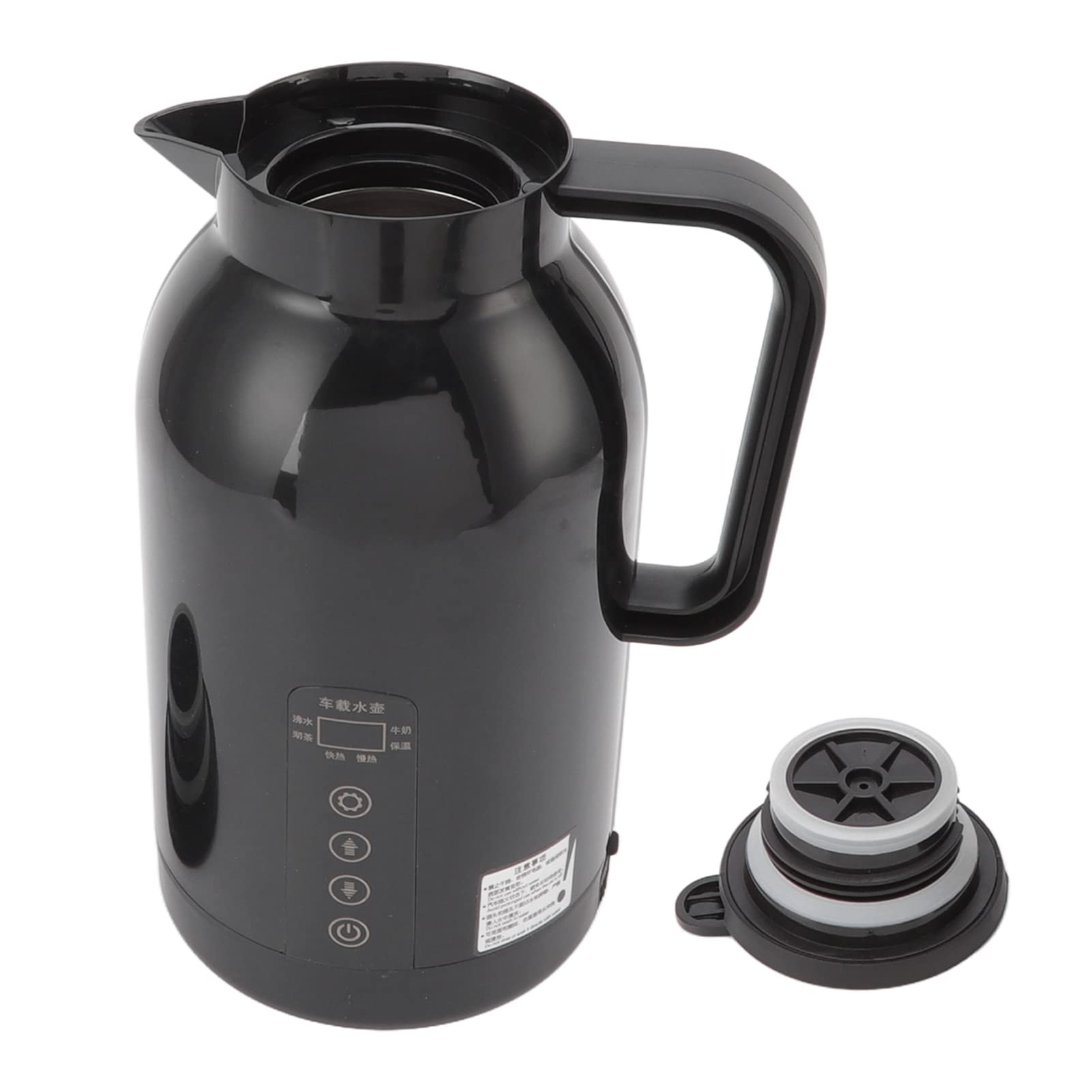 Hervidor Eléctrico Portátil para Coche, Taza Calefactora de Acero Inoxidable con Enchufe para Cigarrillos, Hervidor de Viaje de 1300 Ml para café, té y Bebidas Calientes para Llevar,