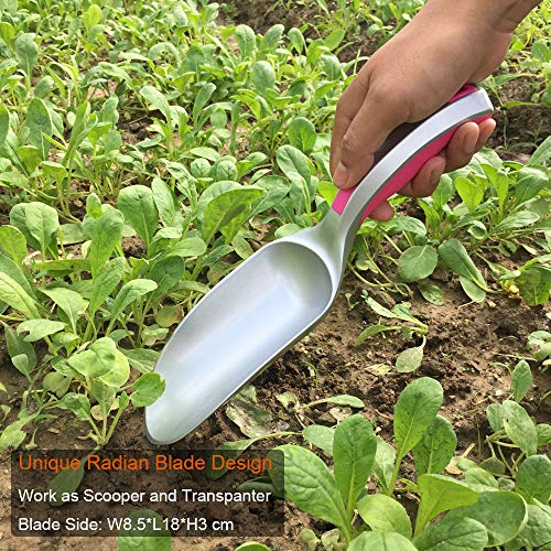 CFCT Gardening Tools for Women, Garden Tool Set for Men, Gift Set for Gardening Needs, Trowel Hand Shovel, Cultivator Hand Rake, Bend Proof Ergonomic Handle, Aluminum, Pink