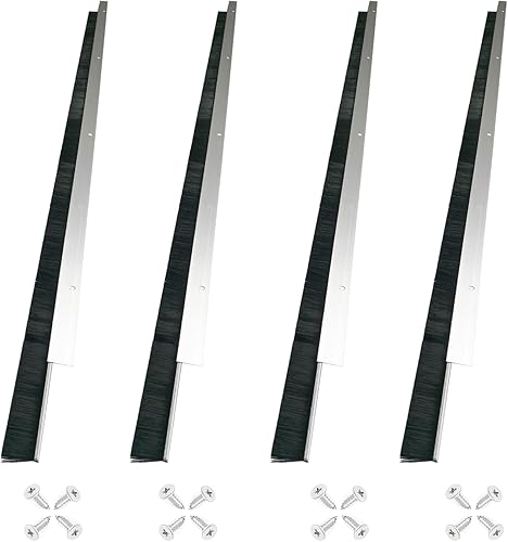 4 juegos de cepillos de 39.37 pulgadas de ancho de red de 0.98 pulgadas, cepillo de puerta de garaje, cepillo para puerta de garaje, sello