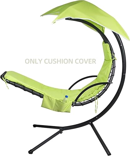 Miniatura 2 de Funda de cojín de repuesto para silla de salón colgante para exteriores, tela suave impermeable (cojín no incluido), color verde