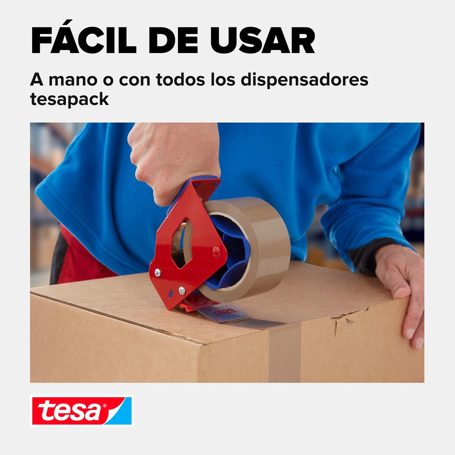 tesa Tesapack 4124 - Cinta adhesiva para paquetes y cajas de cartón (6 unidades, 66 m x 50 mm), color marrón