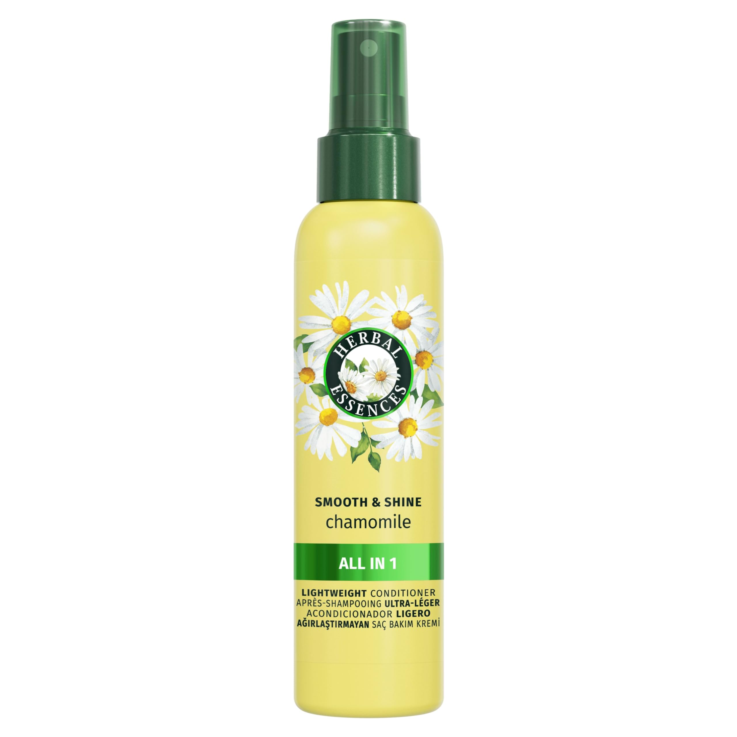Herbal Essences Souplesse & Brillance Camomille Spray Léger Tout-en-Un 145ml Démêle, Nourrit, Anti frisottis, Répare, Protège de la Chaleur, Donne de l’Éclat souplesse et réparation