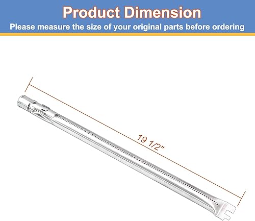 Miniatura 10 de 62753 19 12" LP Sear Grill Burner Tube Reemplazo para parrillas de propano Genesis con pomos de control de montaje frontal de 2011 y más recientes