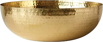 Creative Co-Op Round Hammered Metal Bowl, 14", Gold,DA7392