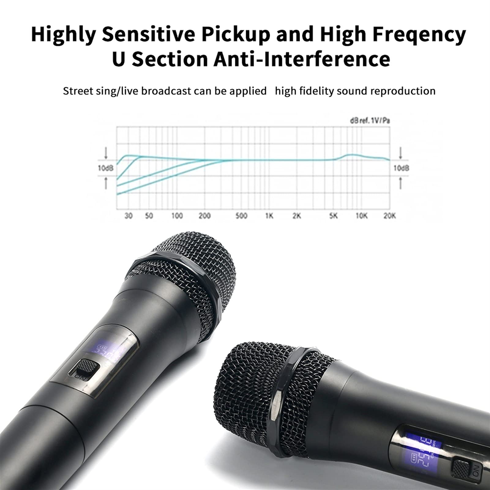 mikrofon do śpiewania mikrofon bezprzewodowy VHF 3,5 mm / 6,35 mm metalowy ręczny mikrofon megafon z mini odbiornikiem do głośnika karaoke KTV Speech dzieci głośnik bluetooth