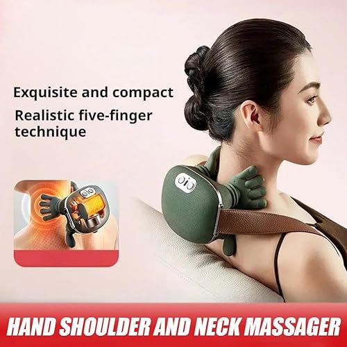 Miniatura 4 de Masajeador de cuello con dedos, masaje cervical eléctrico de hombro para aliviar el dolor, masajeador portátil de cuello Shiatsu y espalda para