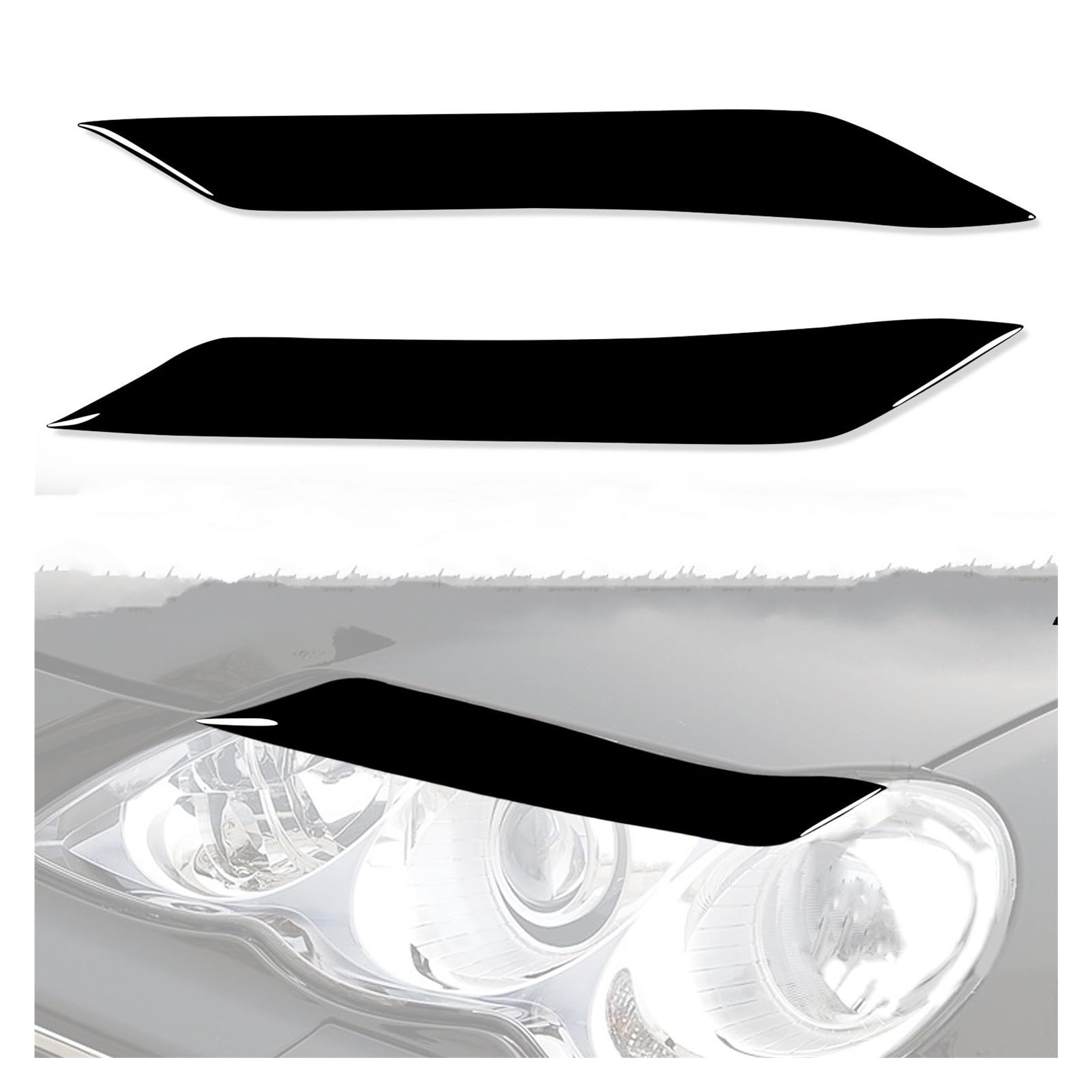 per Toyota Reiz 2004 2005 2006 2007 2008 2009 2 Pezzi Copri palpebre Anteriori per fari Auto Nero Lucido Adesivo Tuning palpebre fari
